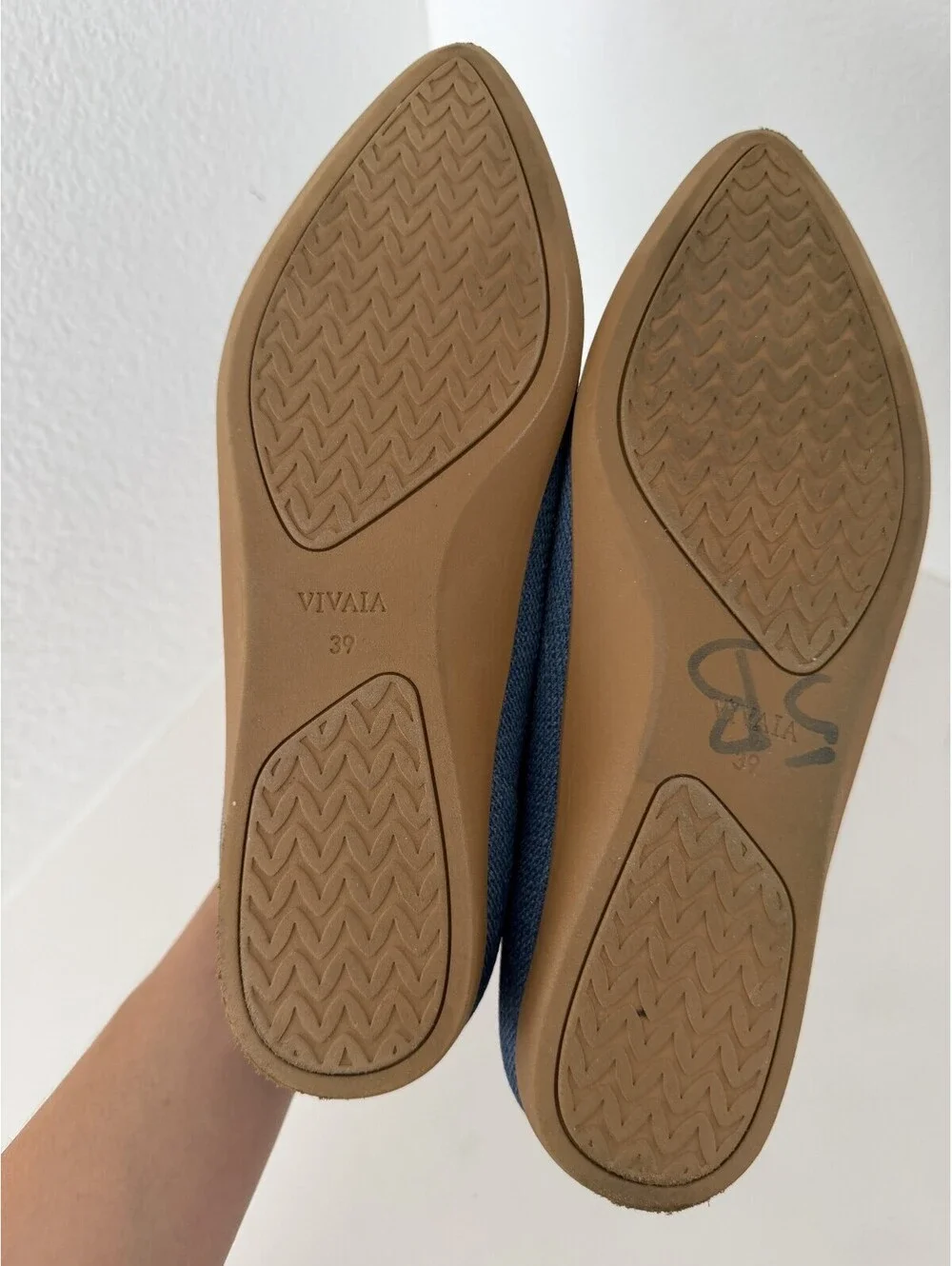 VIVAIA Blue Pointed Toe Knit Flats Eco-Friendly EU 39